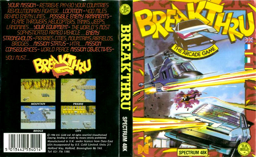 Breakthru box art for ZX Spectrum